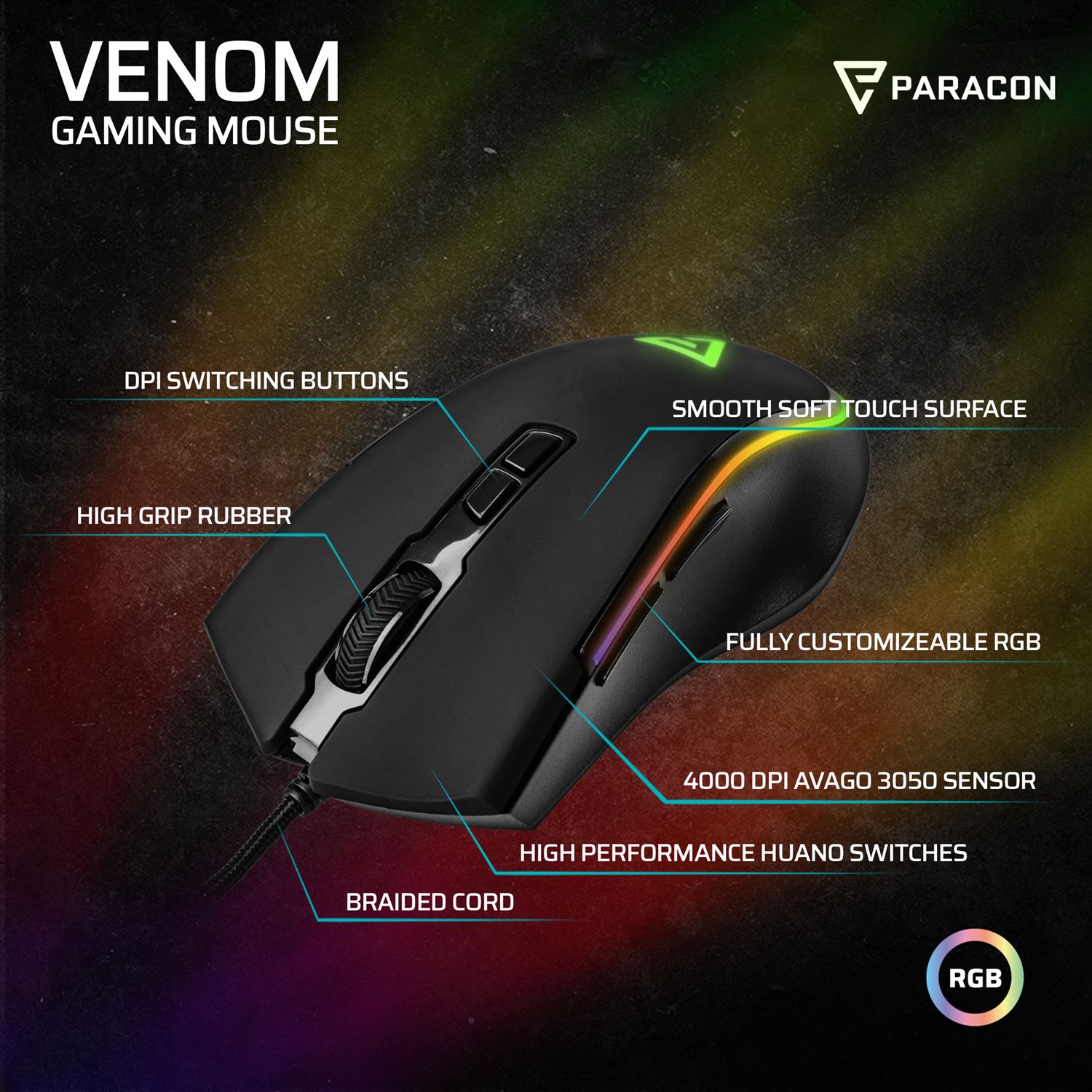 Paracon Venom Gaming Mouse Paracon